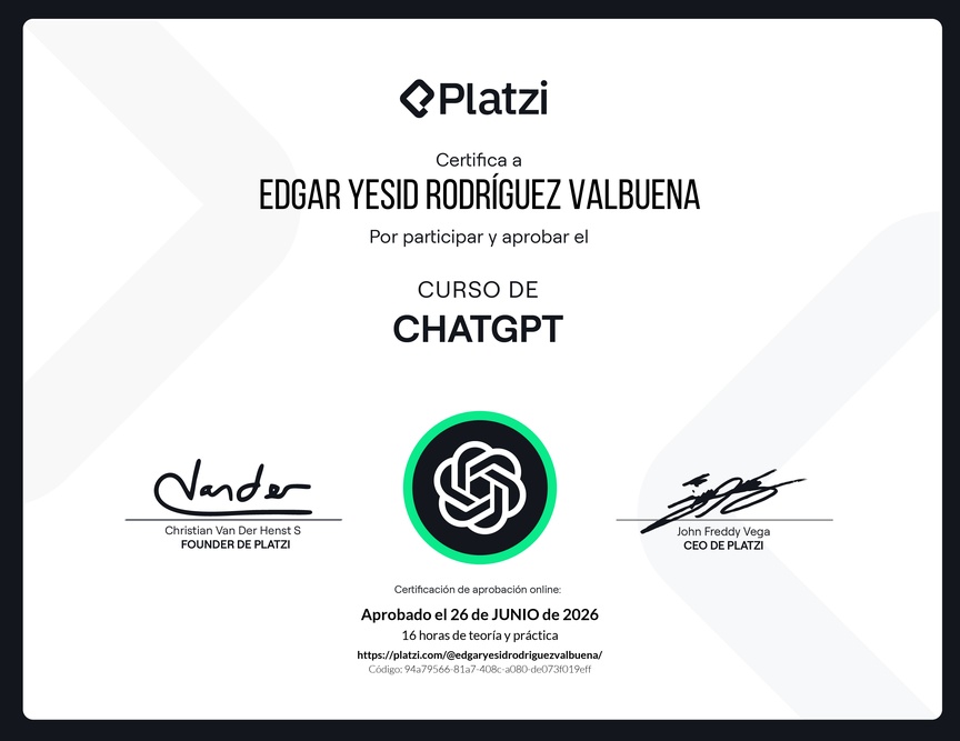 Diploma del Curso de ChatGPT