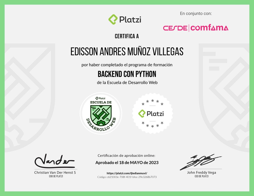 Diploma de la Ruta de Aprendizaje de Python: De Cero a Experto