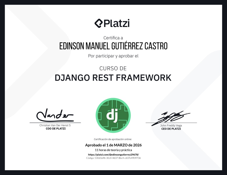 Diploma del Curso de Django Rest Framework