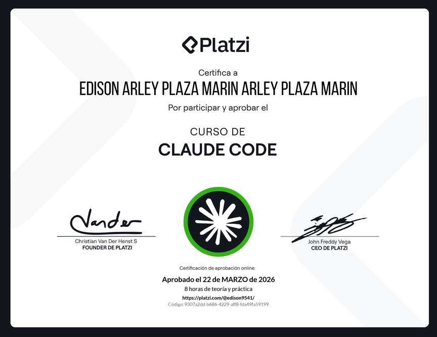 Diploma del Curso de Claude Code