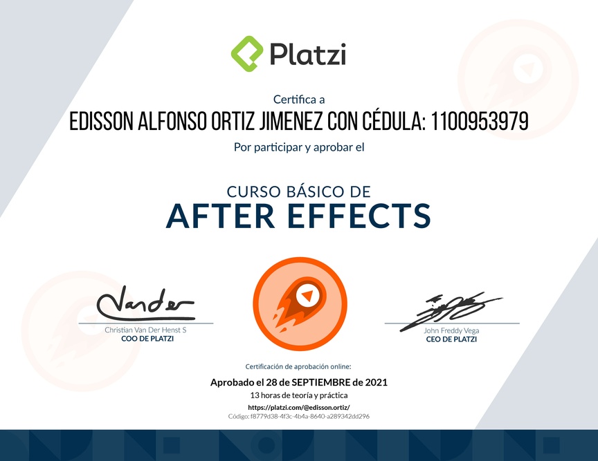 Diploma del Curso Básico de After Effects