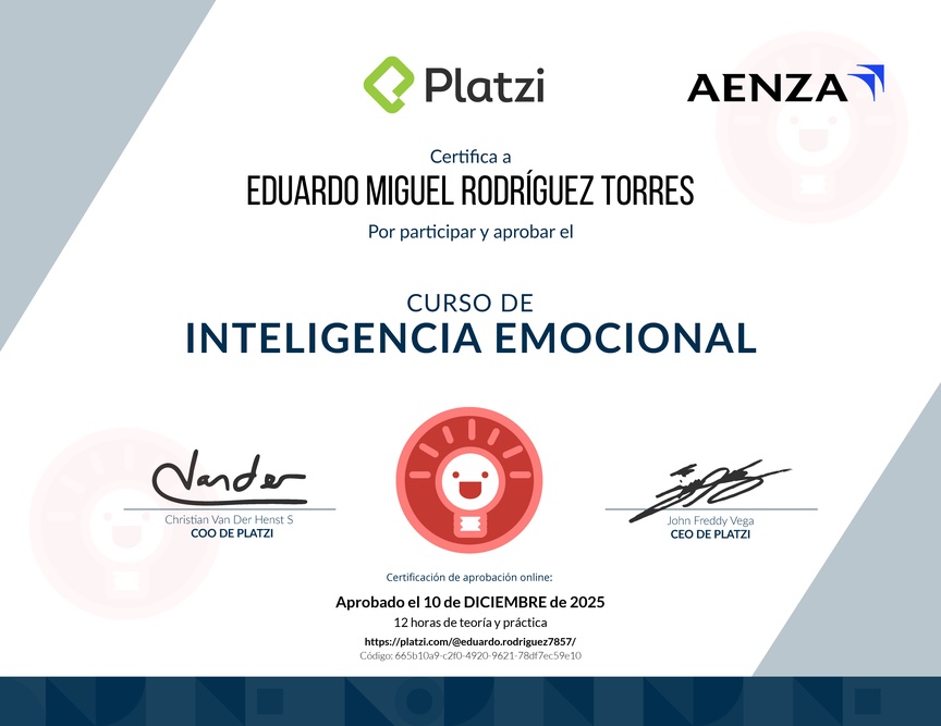Diploma del Curso de Inteligencia Emocional