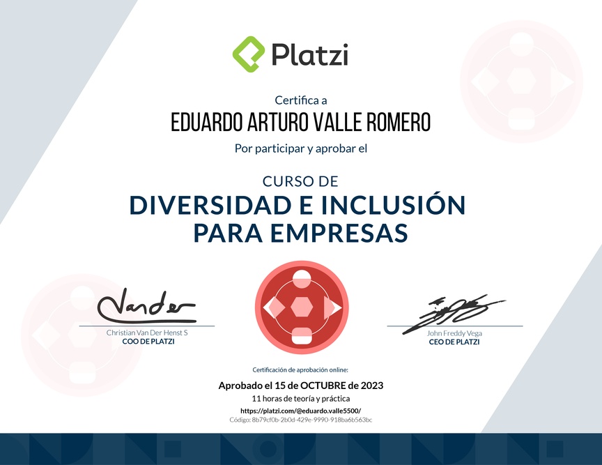 Diploma de Audiocurso de Diversidad de Género para Empresas