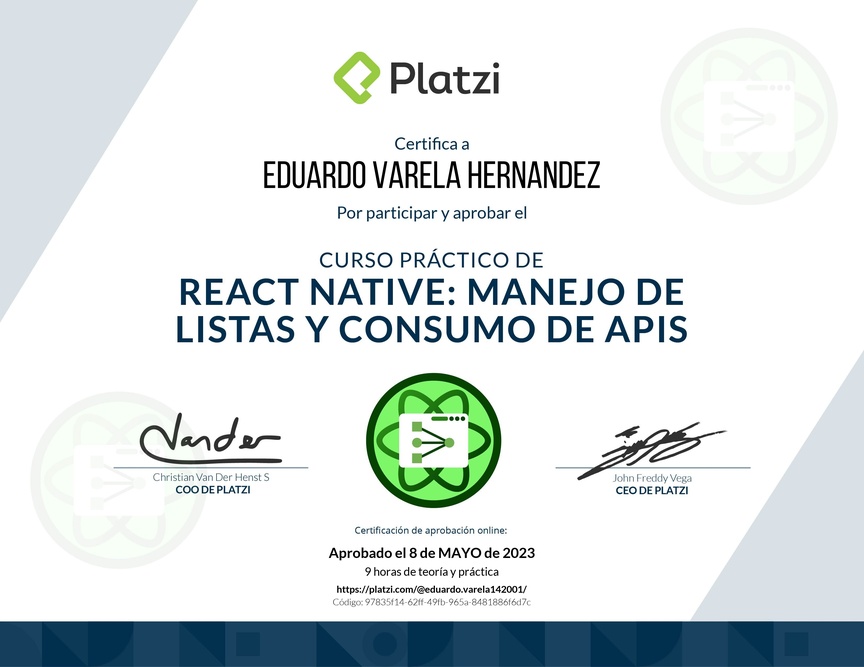Diploma del Curso de React Native: Manejo de Listas y Consumo de APIs