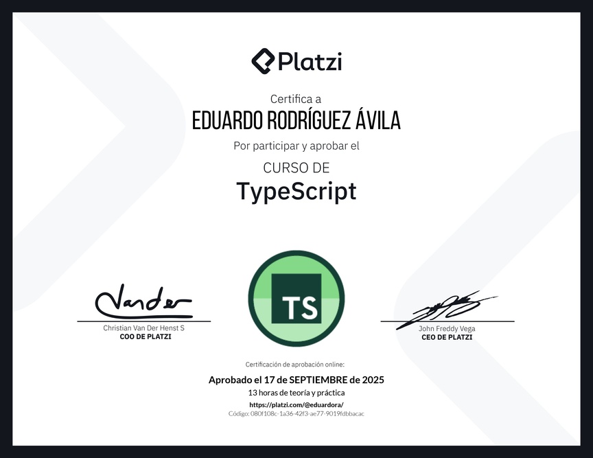 Diploma del Curso de TypeScript