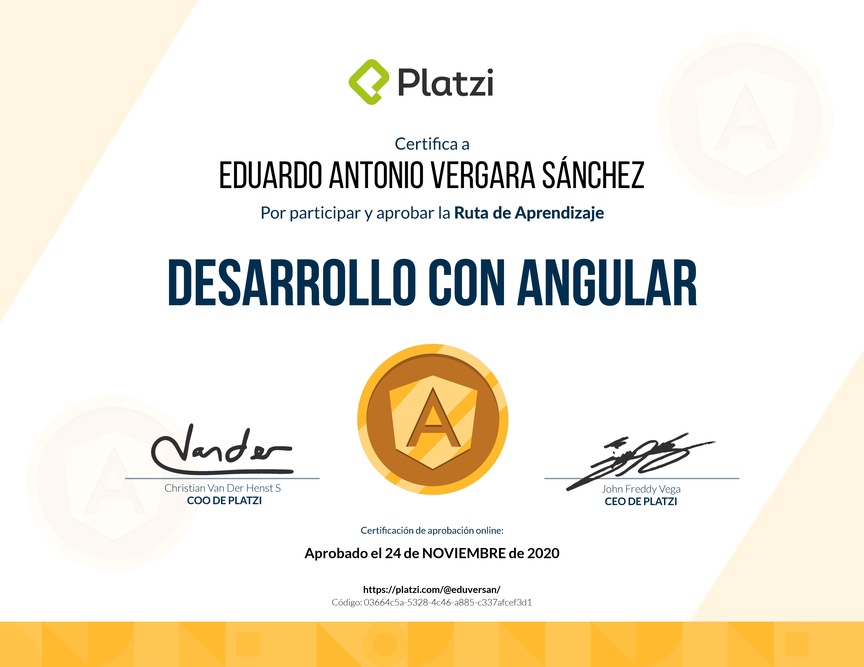 Diploma de la Ruta de Aprendizaje de Frontend a profundidad con Angular