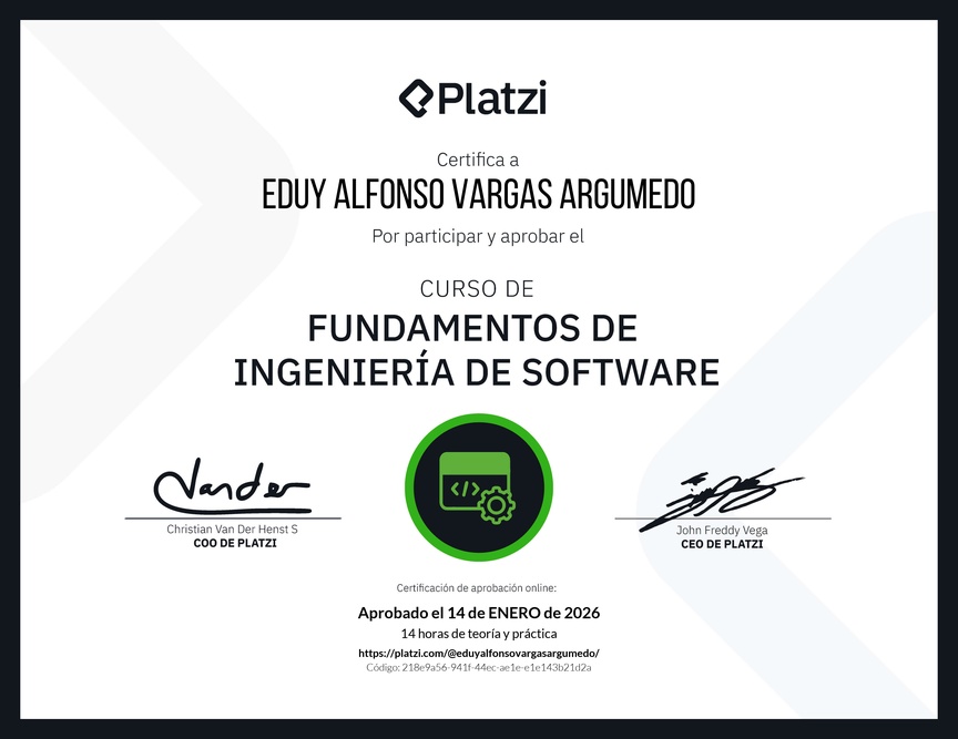 Diploma del Curso de Fundamentos de Ingeniería de Software