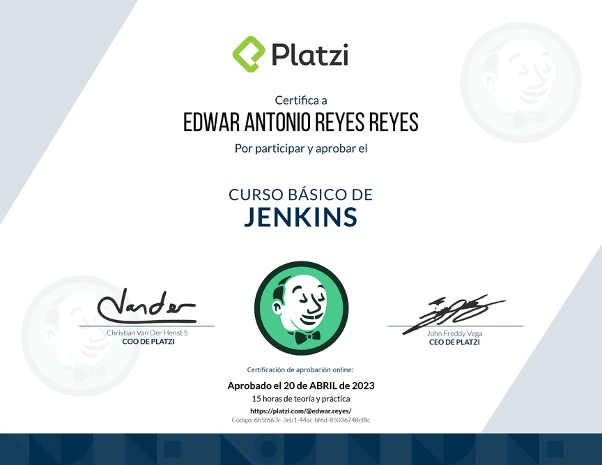 Diploma del Curso Básico de Jenkins