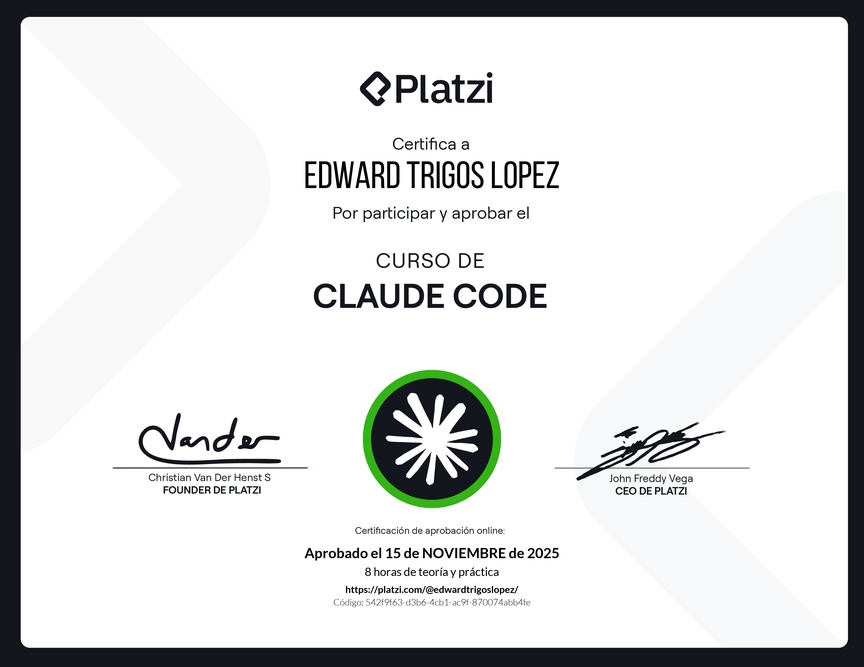 Diploma del Curso de Claude Code