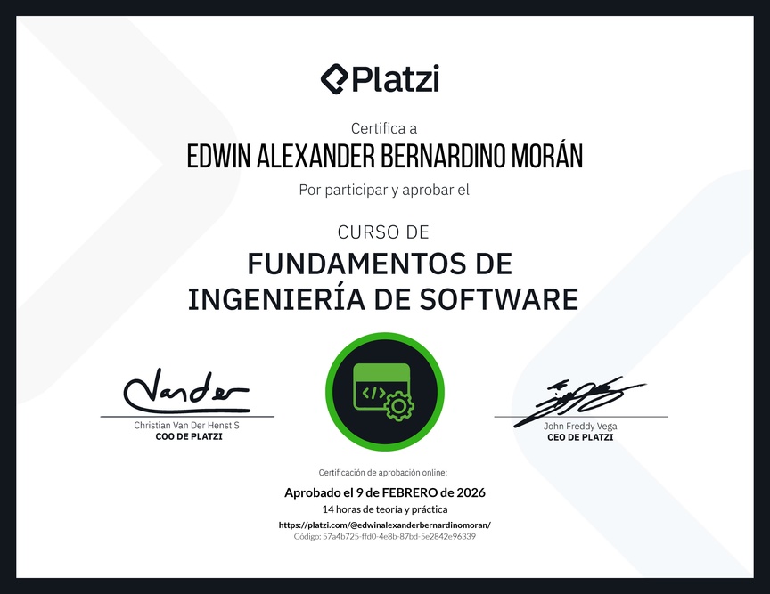 Diploma del Curso de Fundamentos de Ingeniería de Software