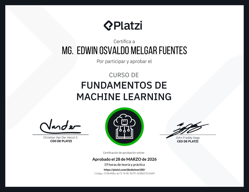 Diploma del Curso de Fundamentos de Machine Learning