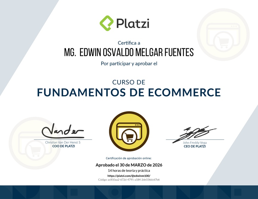 Diploma del Curso de E-Commerce