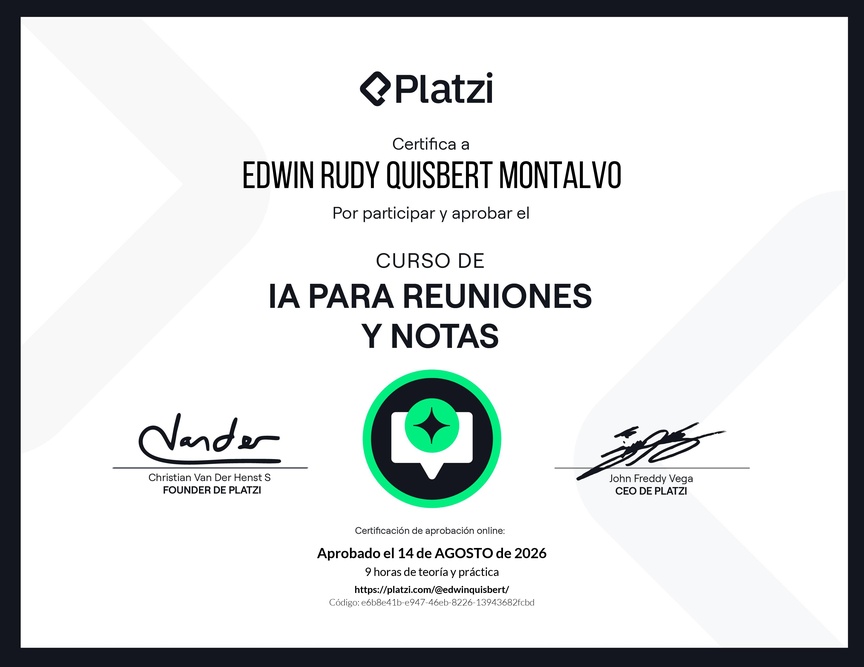 Diploma del Curso de AI para Reuniones y Notas