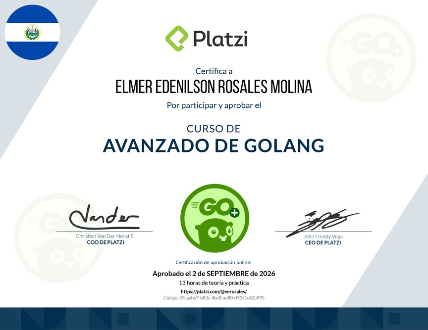 Diploma del Curso de Go Avanzado: Concurrencia y Patrones de Diseño
