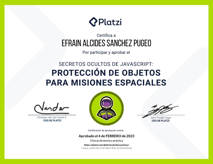 Diploma de Taller de Secretos Ocultos de JavaScript: Protección de Clases y Objetos