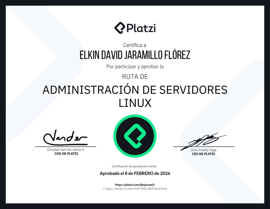 Diploma de la Ruta de Aprendizaje de Administración de Servidores Linux
