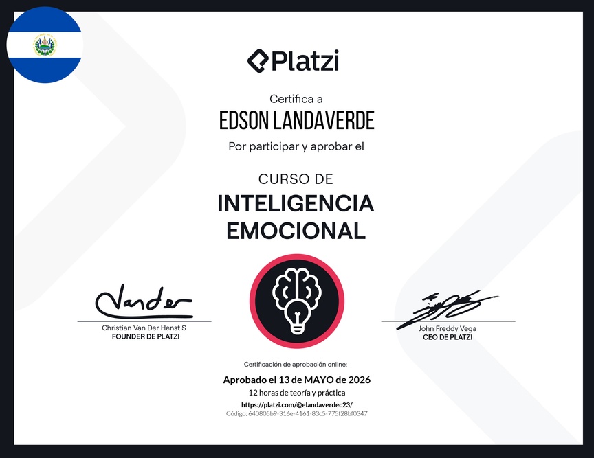 Diploma del Curso de Inteligencia Emocional