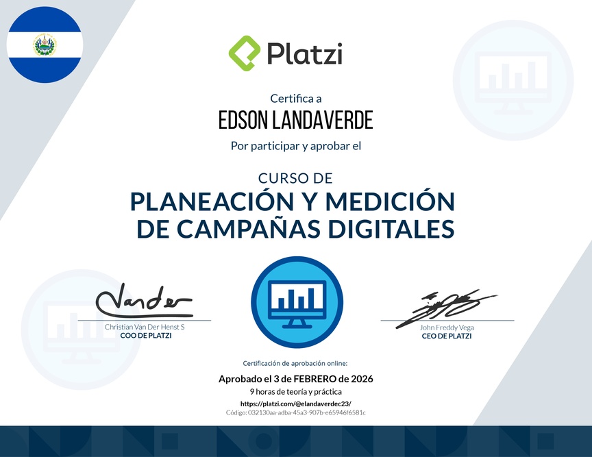 Diploma del Curso de Planeación y Medición de Campañas Digitales