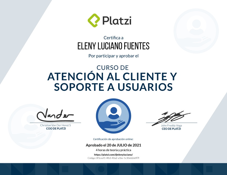 Diploma del Curso de Servicio al Cliente y Soporte a Usuarios