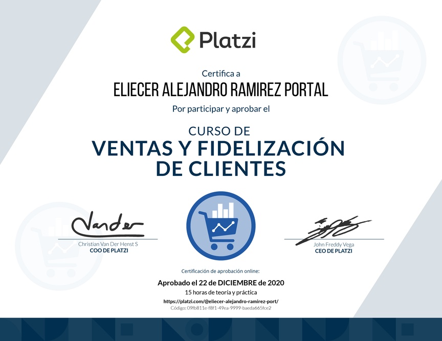 Diploma del Curso de Ventas y Fidelización de Clientes con Buyer Journey