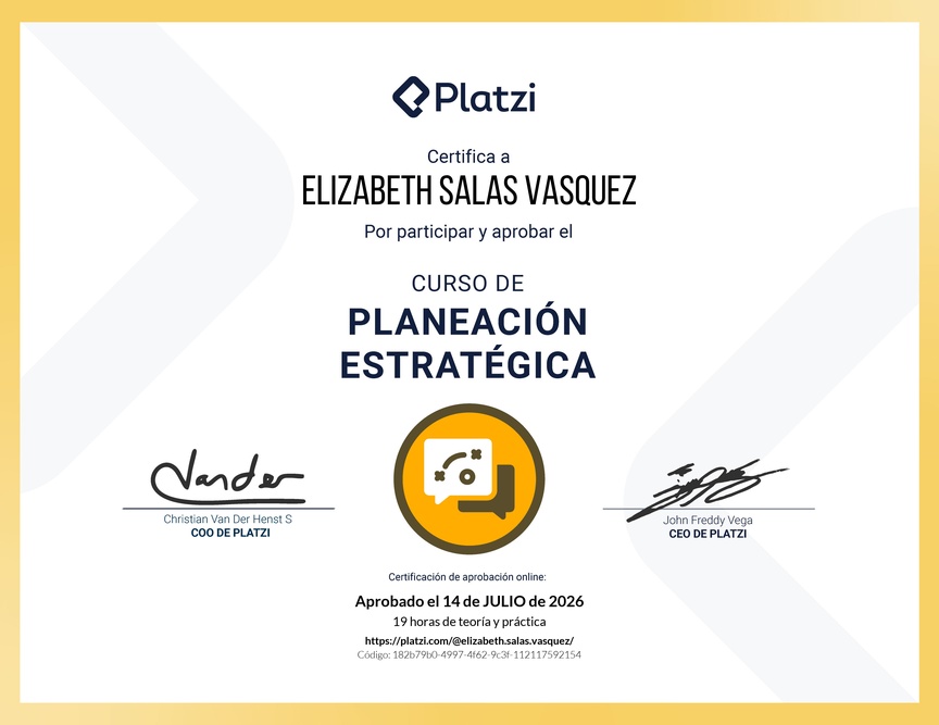 Diploma del Curso de Planeación Estratégica