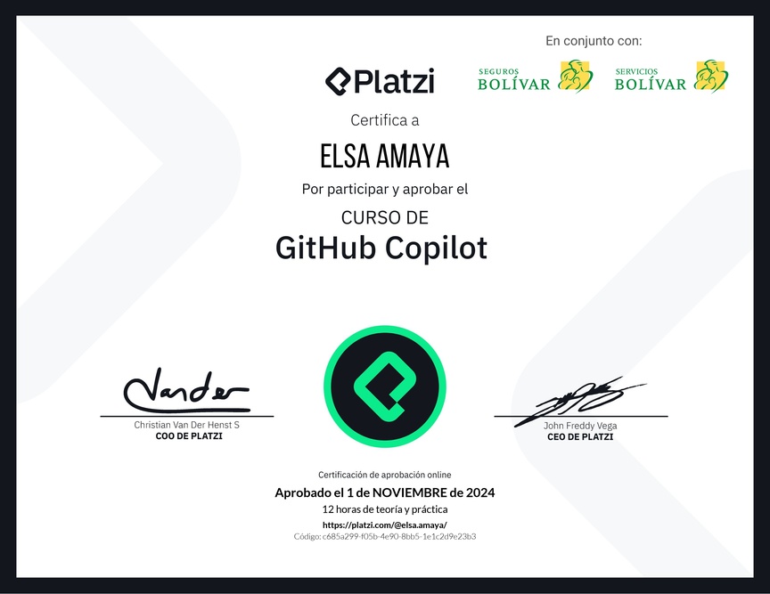 Diploma del Curso de GitHub Copilot