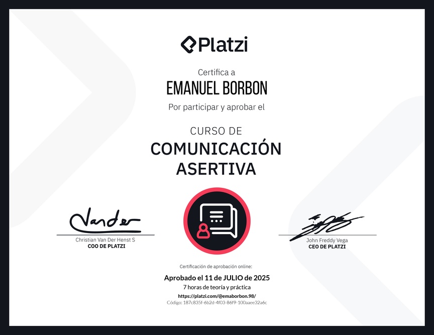 Diploma del Curso de Comunicación Asertiva