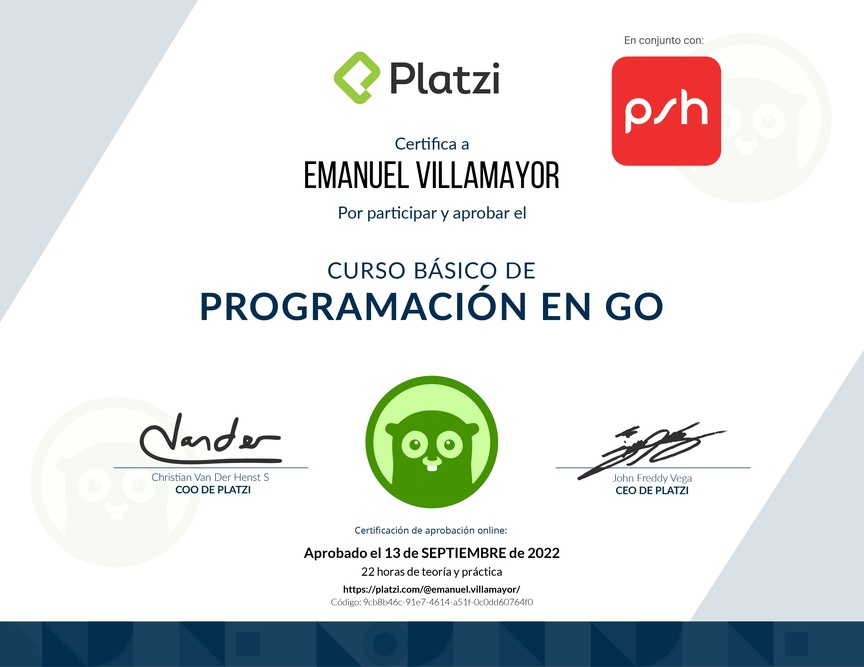 Diploma del Curso Básico de Programación en Go