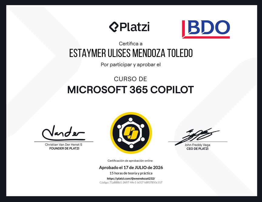 Diploma del Curso de Microsoft 365 Copilot