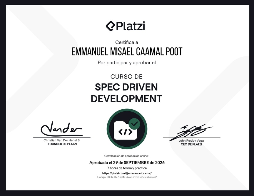 Diploma del Curso de Spec Driven Development