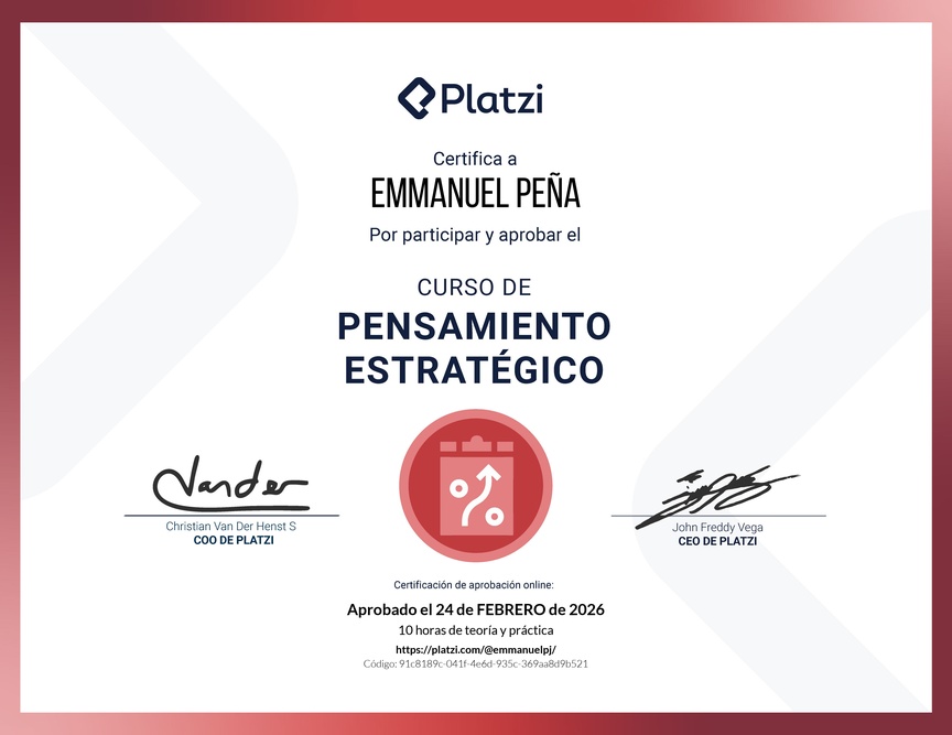 Diploma del Curso de Pensamiento Estratégico