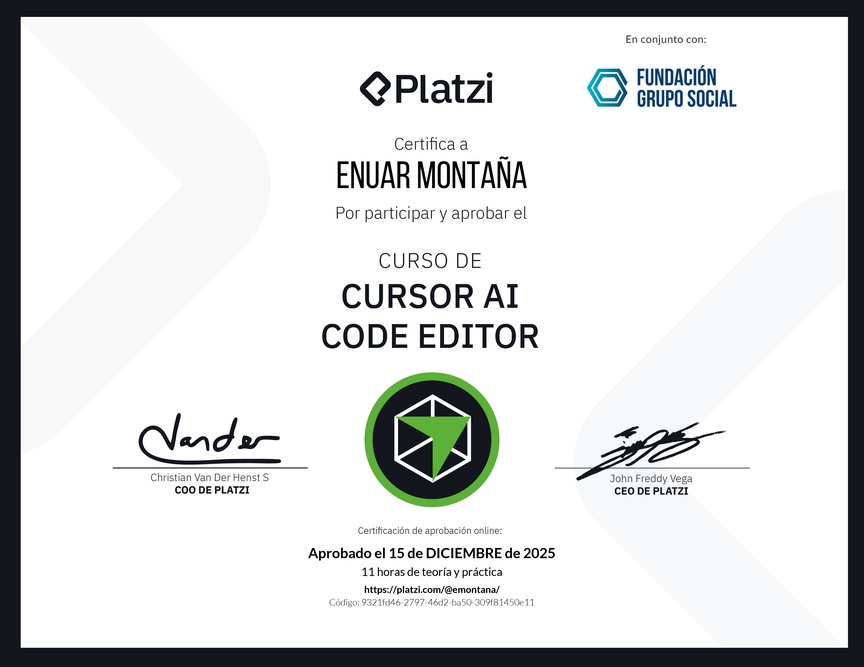 Diploma del Curso de Cursor AI Code Editor