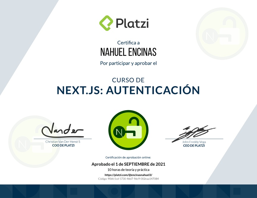 Diploma del Curso de Next.js: Autenticación