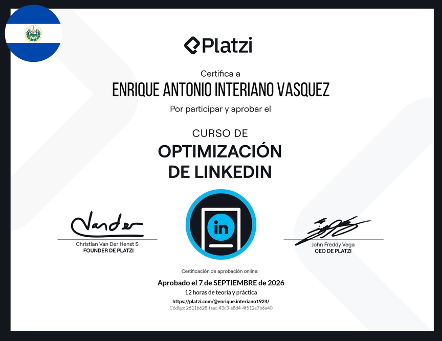 Diploma del Curso de Optimización de LinkedIn