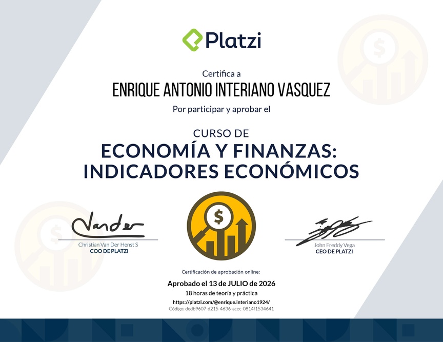 Diploma del Curso de Indicadores Económicos