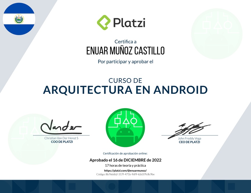 Diploma del Curso de Arquitectura de Android