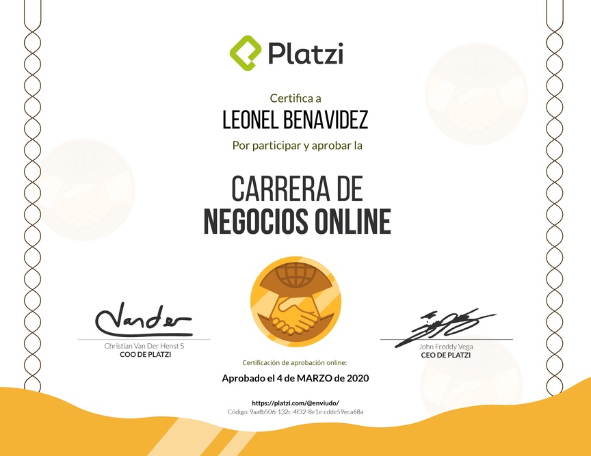 Diploma de la Ruta de Aprendizaje de Comercio electrónico o E-commerce