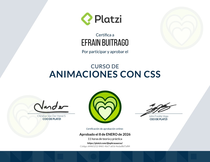 Diploma del Curso de Animaciones con CSS
