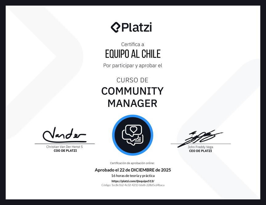 Diploma del Curso de Community Manager