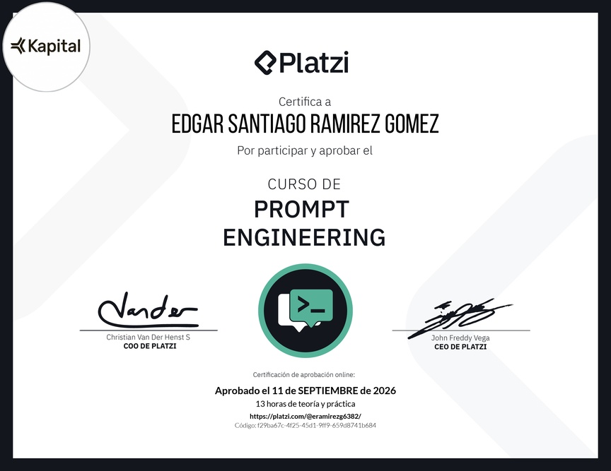 Diploma del Curso de Prompt Engineering