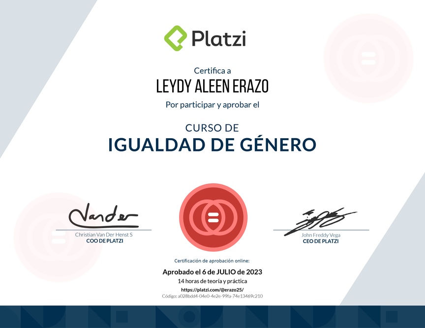 Diploma de Audiocurso de Igualdad de Género