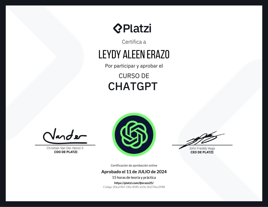 Diploma del Curso de ChatGPT