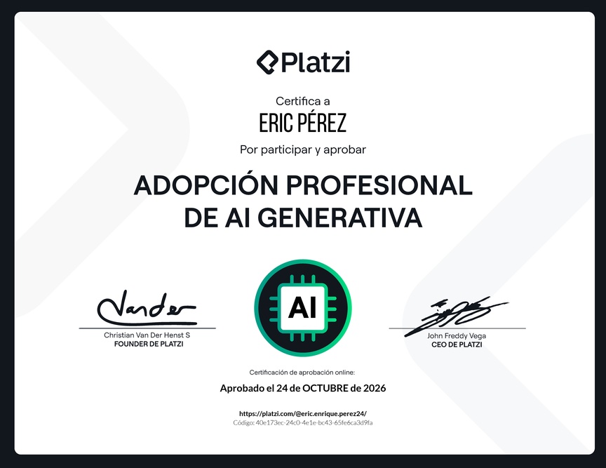 Diploma de la Ruta de Aprendizaje de Adopción Profesional de AI Generativa