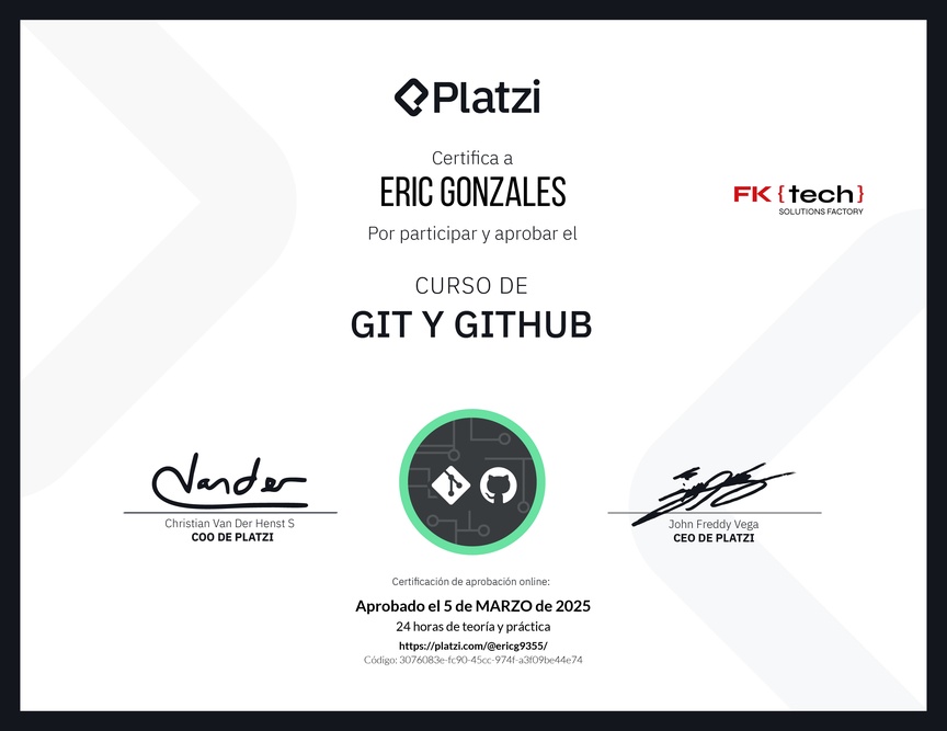 Diploma del Curso de Git y GitHub