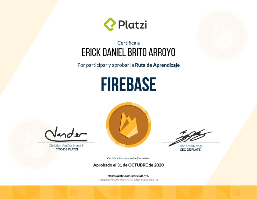 Diploma de la Ruta de Aprendizaje de Firebase