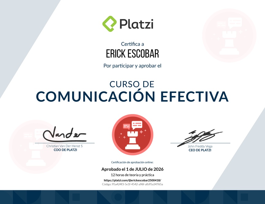 Diploma de Audiocurso de Comunicación Efectiva