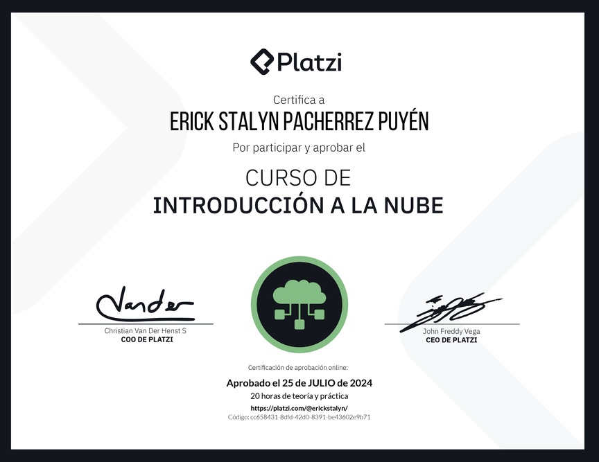 Diploma del Curso de Introducción a la Nube