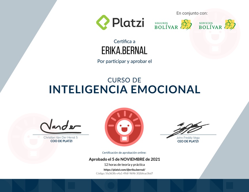 Diploma del Curso de Inteligencia Emocional