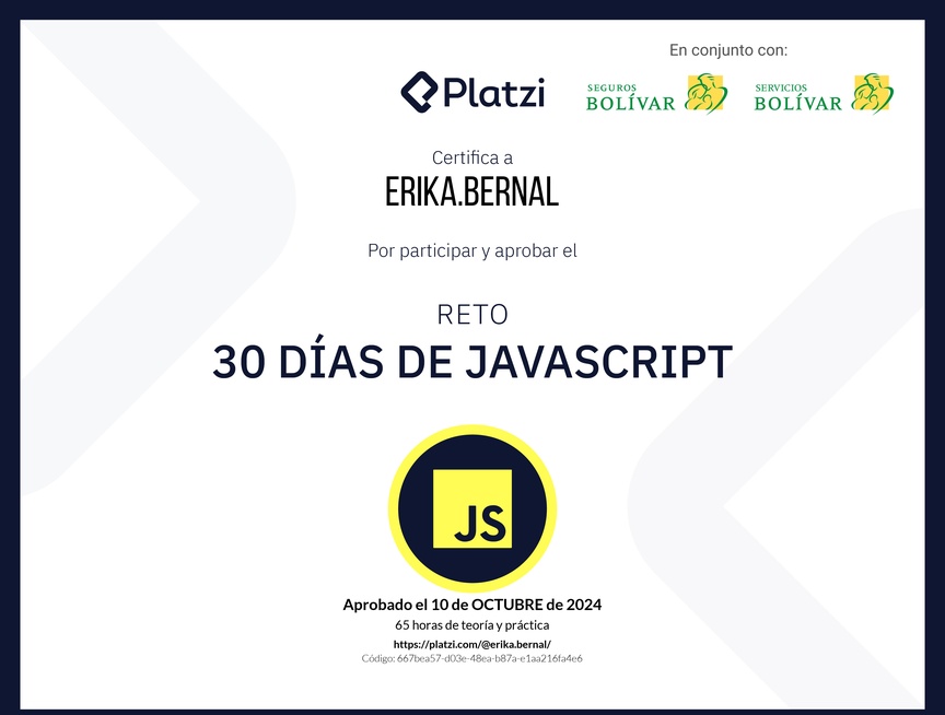 Diploma de 30 días de JavaScript