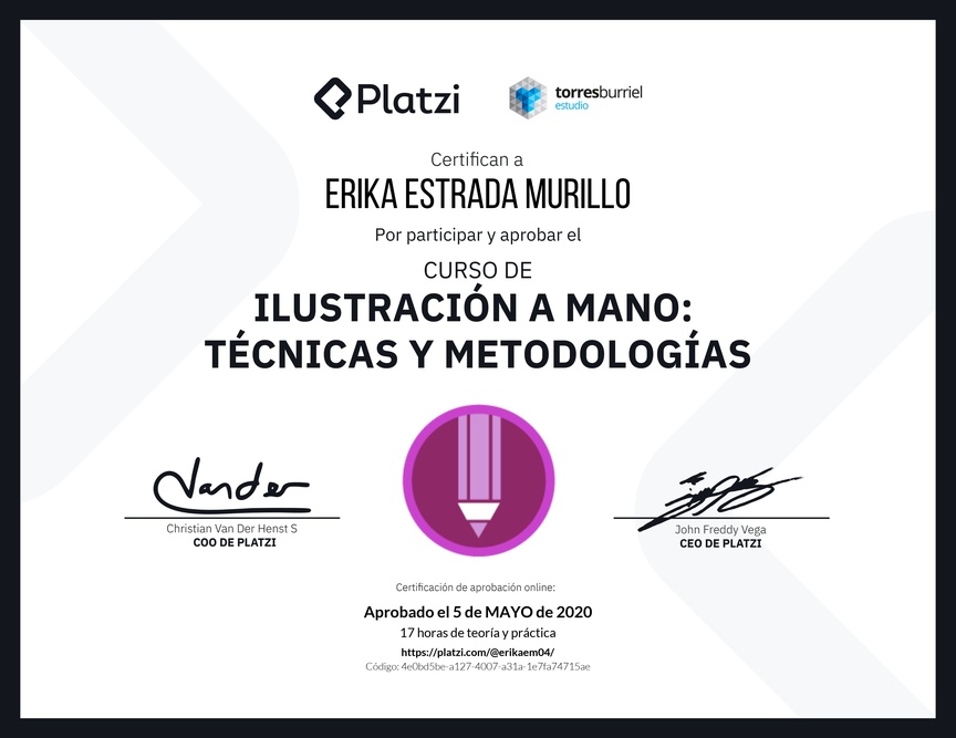 Diploma del Curso de Ilustración a Mano: Técnicas y Metodologías